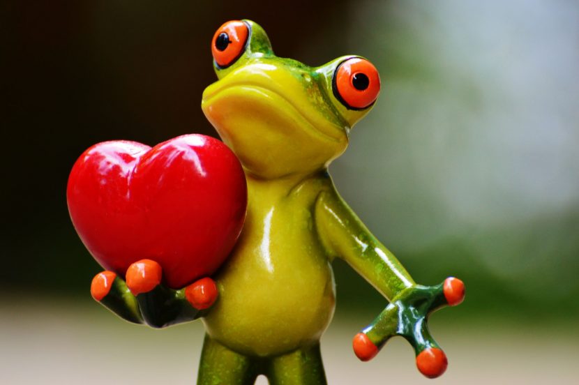 heart frog sculpture love